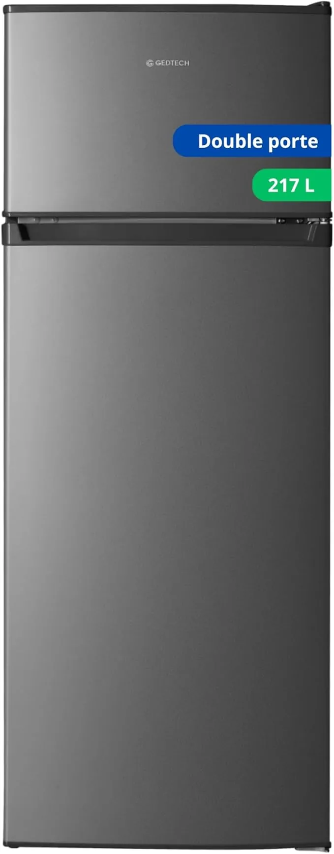GEDTECH GE217DPSL, Réfrigérateur Congélateur en Haut 217L